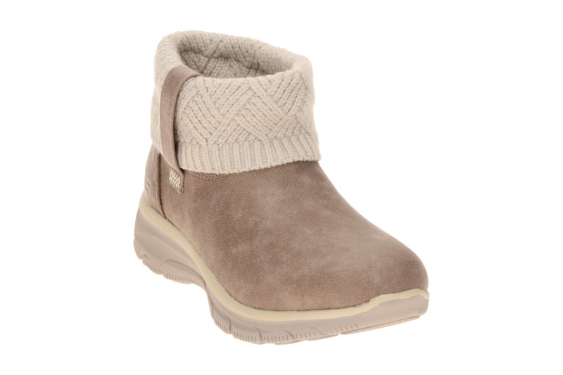 Skechers Easy Going Stiefelette taupe braun Slip Ins Strick