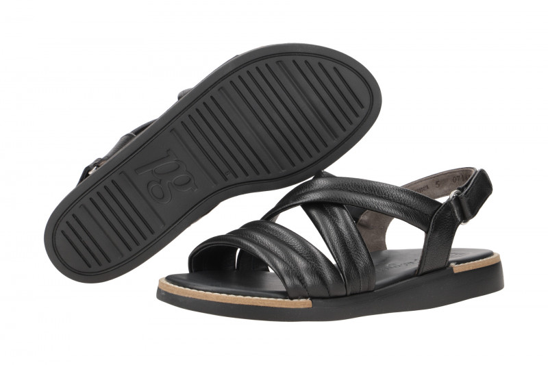 Paul Green Sandale Kreuzriemen schwarz Klett 6054