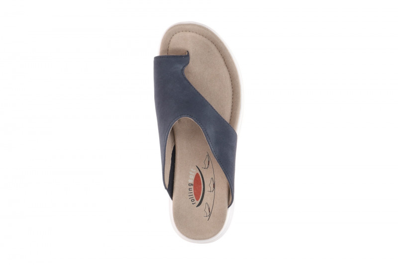Gabor RollingSoft Pantolette blau marine Velour 86.812.46