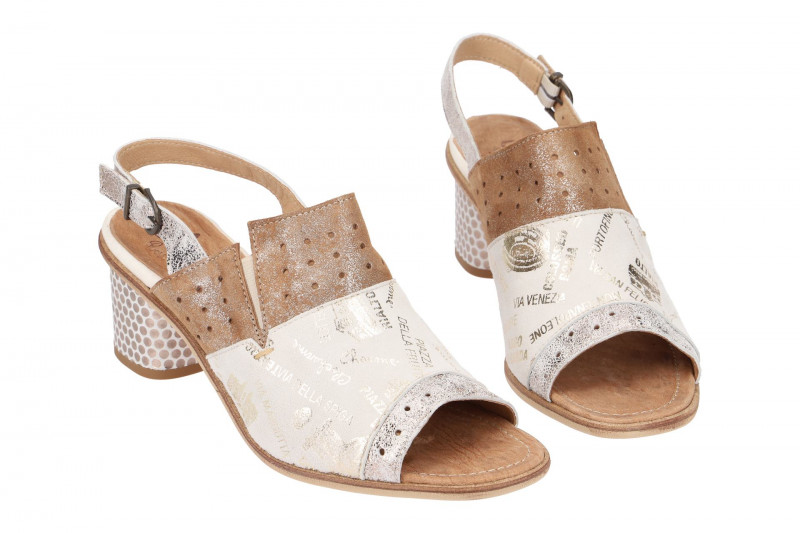 Charme Sandale weiß braun 0482R - Gr 40