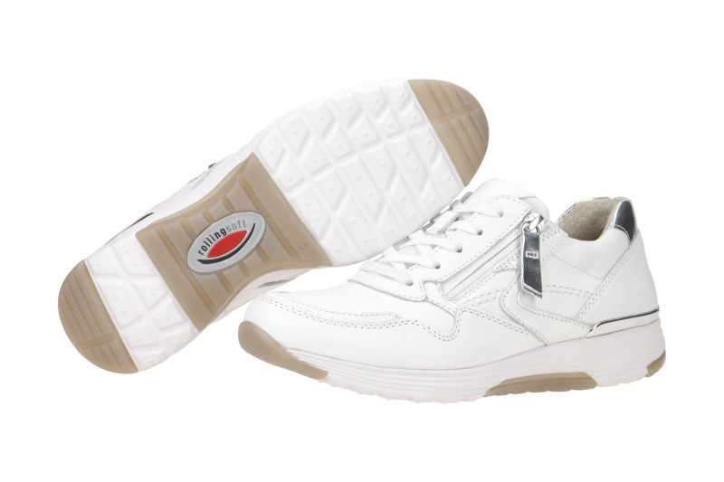 Gabor RollingSoft Schuhe weiß silber Glattleder 86.978.50