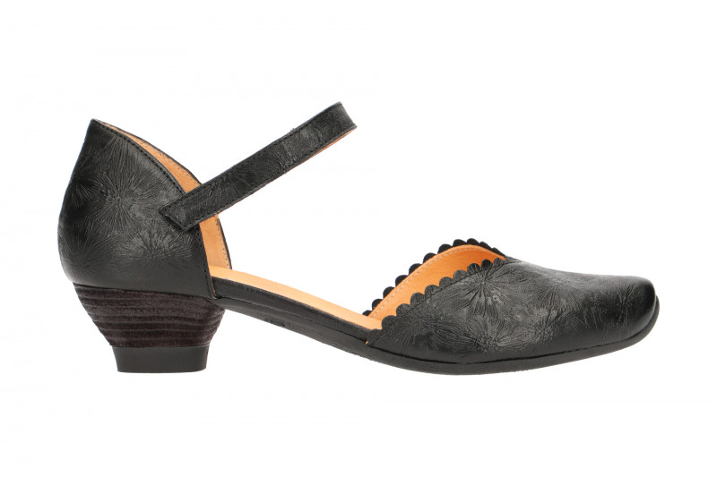 Think Aida Riemchen Pumps schwarz effekt