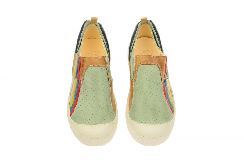 Eject Dass Herren Slipper grün braun bunte Streifen 16903