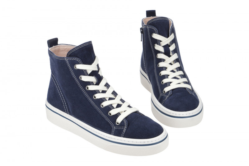 Gabor Mid Sneakers Stiefelette blau Velour 43.160.16