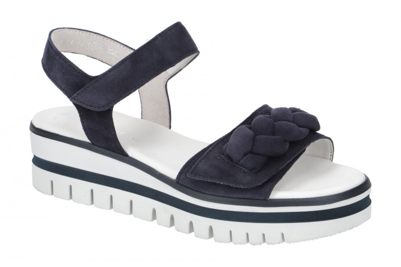 Gabor Plateau Sandale blau Velour 24.625.16