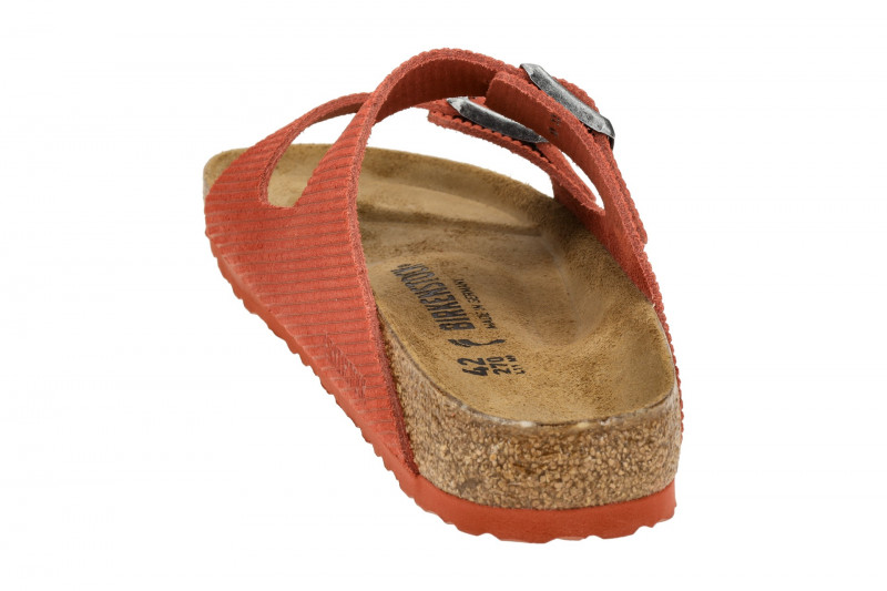 Birkenstock Arizona BS Pantolette rot Velour Schmal-Weit 1026102