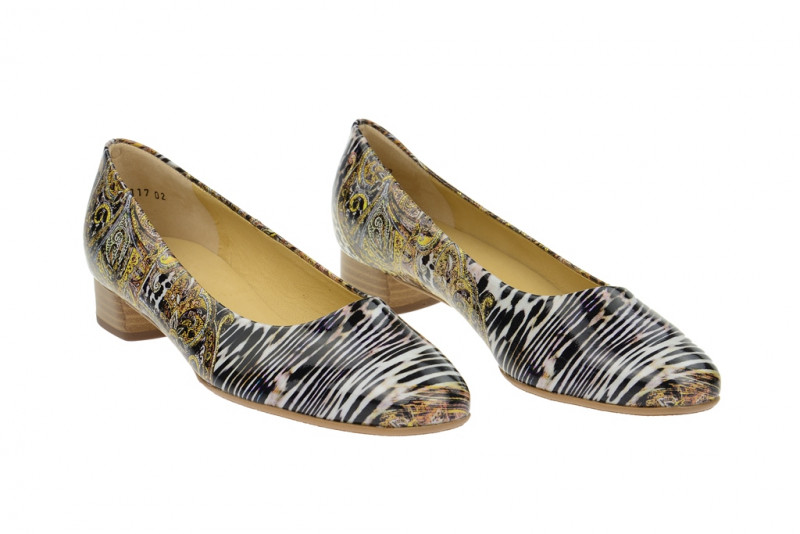 Peter Kaiser Najade Pumps schwarz weiß gold 23101/490