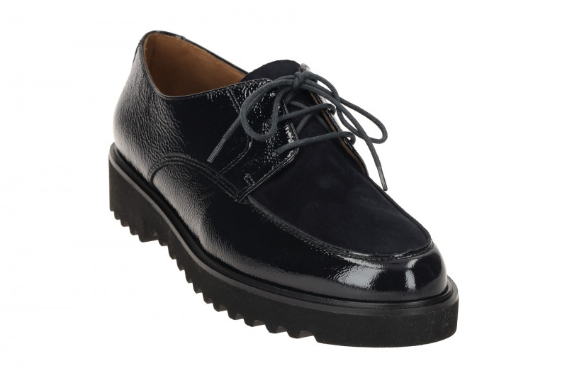 Paul Green Schuhe dunkelblau Mokassin Lack Samt 2688