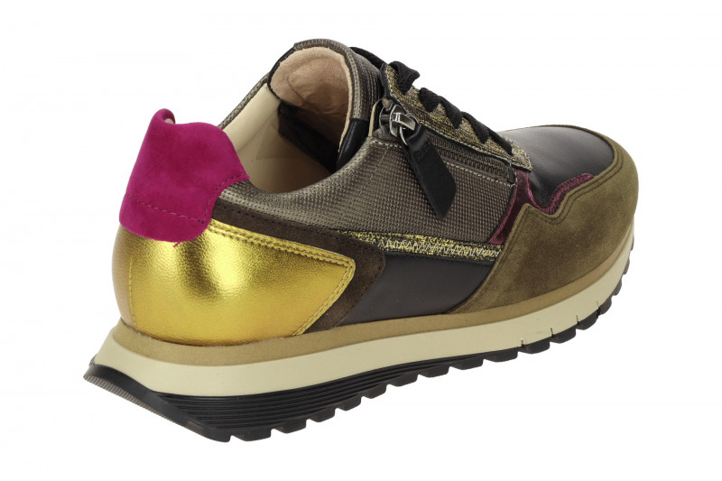 Gabor comfort Sneaker schwarz grün gold metallic H-Weite 76.378.63
