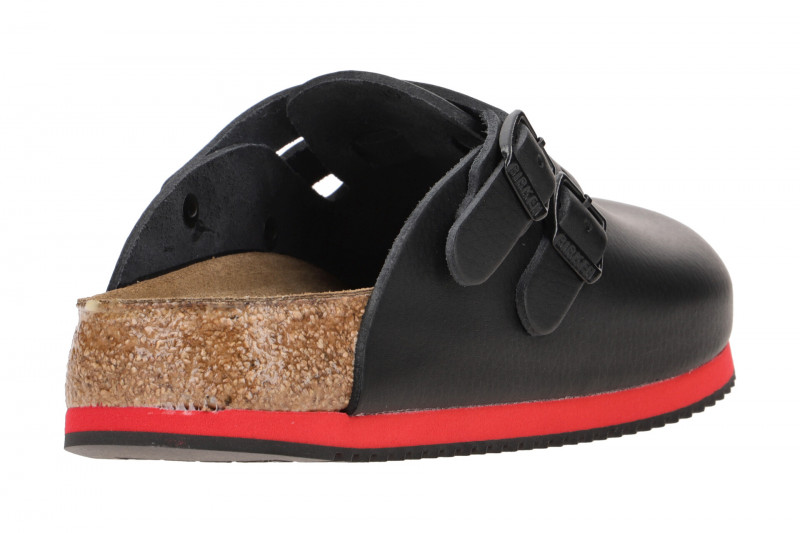 Birkenstock Kay Pantolette Clogs schwarz rot Schmal-Weit 582636