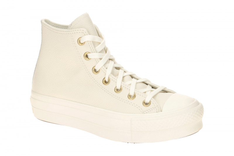 Converse Schuhe Chuck Taylor All Star Plateau weiß creme Lift Hi Leder