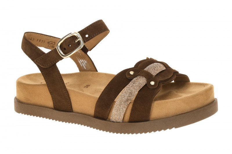 Gabor Sandale braun cacao Samt Strass 83.770.18