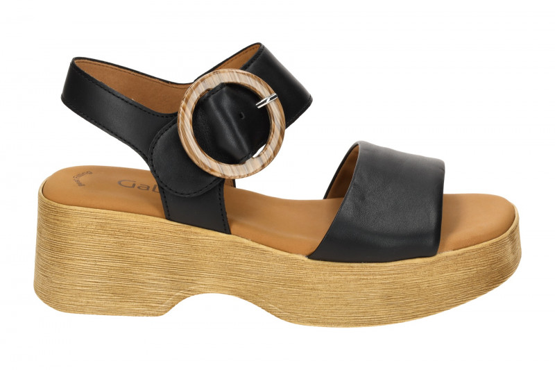 Gabor Fashion Plateau Sandalette schwarz Nappa 64.520.27