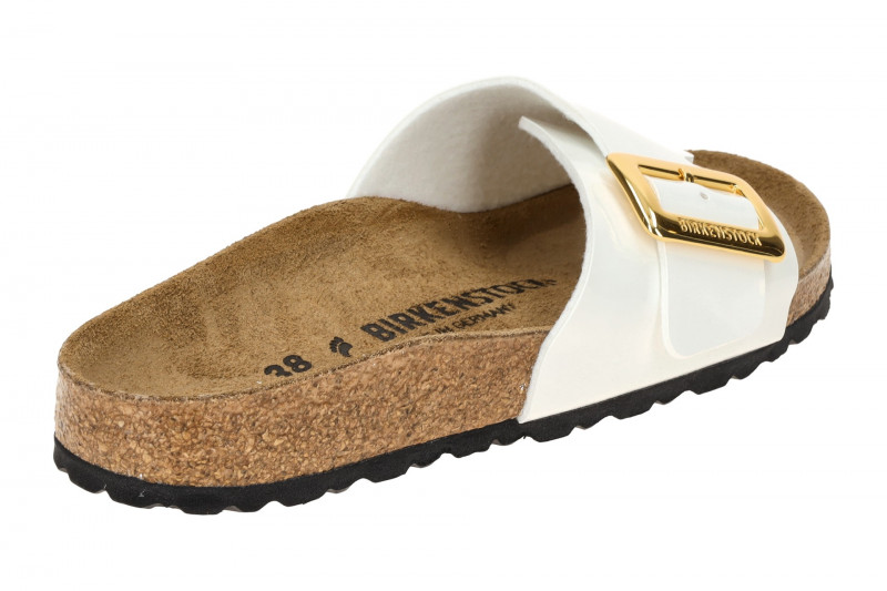 Birkenstock Catalina Cushion Buckle Pantolette weiß Lack SCHMAL 1029437