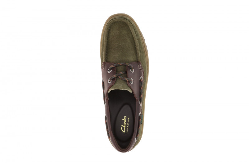 Clarks Cleyhill Boat Schuhe grün olive Herren Bootsschuhe 26188180
