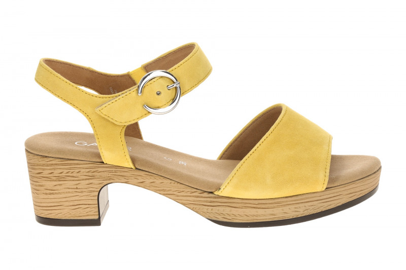 Gabor Plateau Sandalette gelb Velour 82.071.32