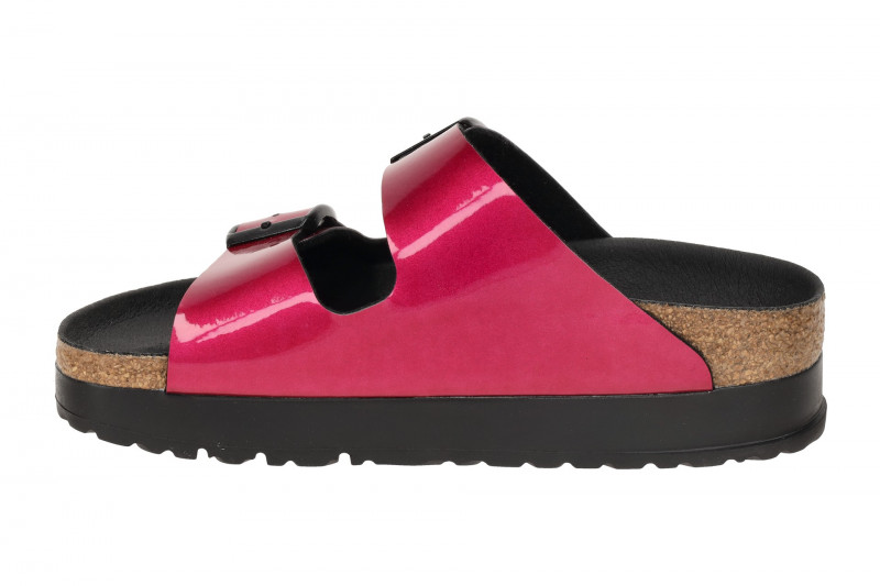 Birkenstock Arizona Papillio Flex Platform Pantolette pink Lack SCHMAL