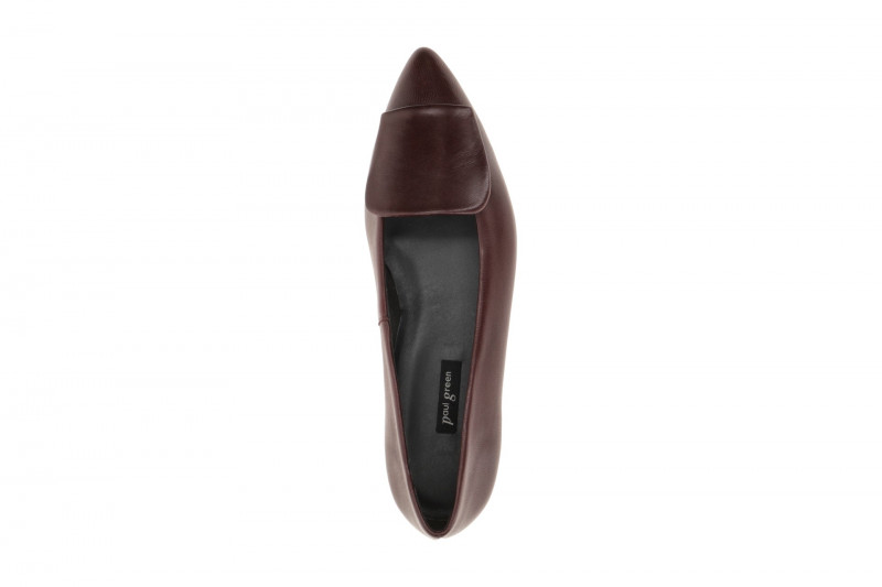 Paul Green Ballerinas dunkelrot wine Leder-Kappe 3792