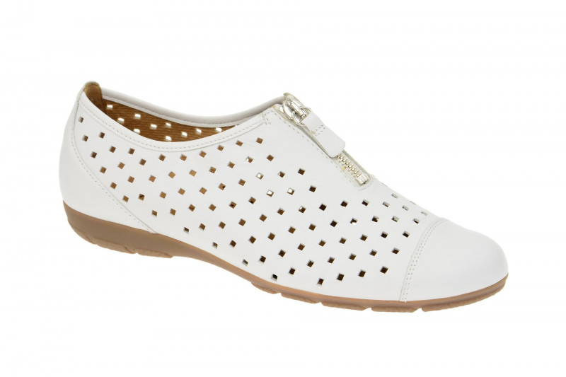 Gabor Schuhe Slipper weiß gelocht