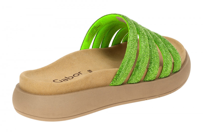 Gabor Plateau Pantolette grün Strass 63.752.89