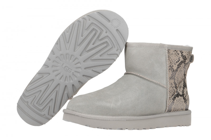 UGG Stiefel grau silber Classic Mini Metallic Snake