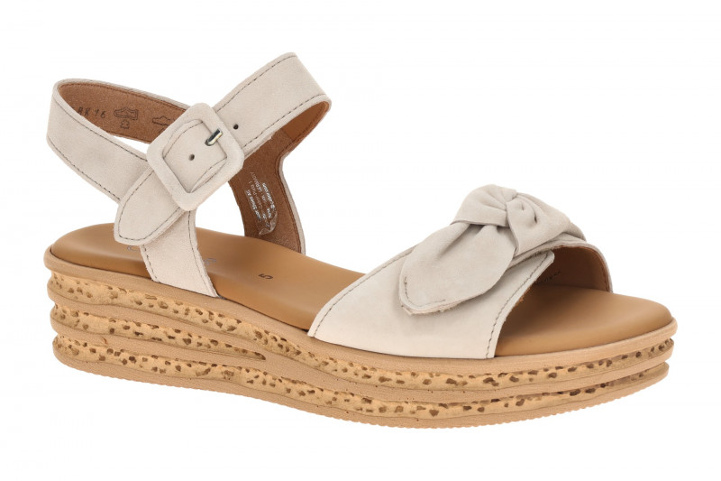 Gabor Plateau Sandalen grau Velour 84.553.12