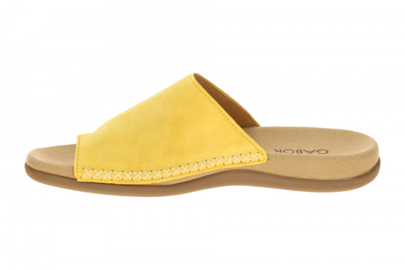 Gabor Zehentrenner Pantolette gelb Velour 83.700.33