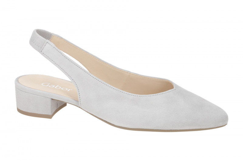 Gabor Sling Pumps hellgrau Velour 41.520.19