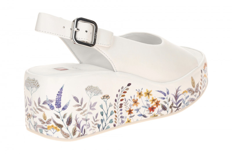 Högl LouLou Plateau Sandale weiß buntes Blumenmustert 2519