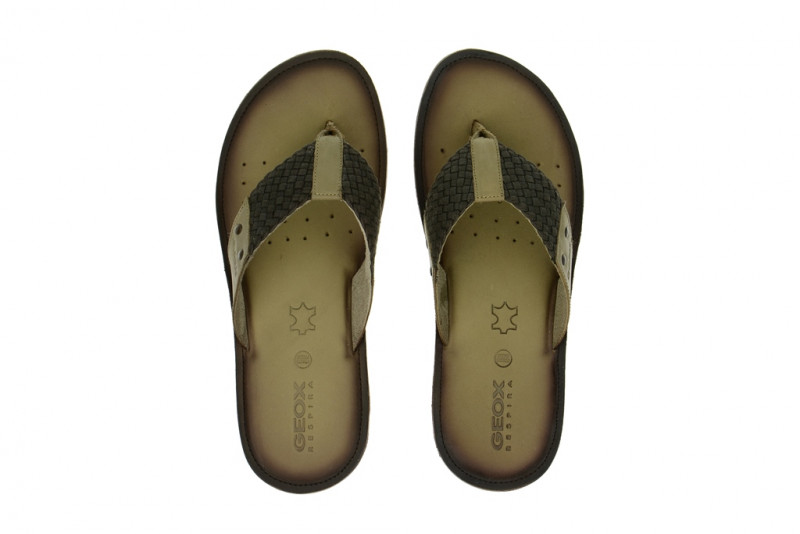Geox Artie Zehentrenner Pantolette in antelope taupe