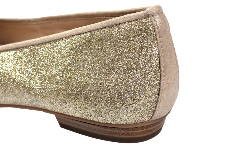 Paul Green Ballerinas 3104-781 in glitter gold