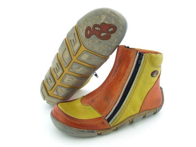 Eject Flight Stiefelette in orange gelb mit Lederfutter E-11661