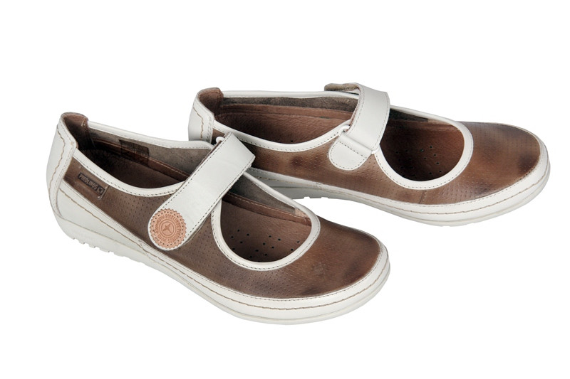 Pikolinos Lisboa Schuhe braun weiß Slipper 767-848LA