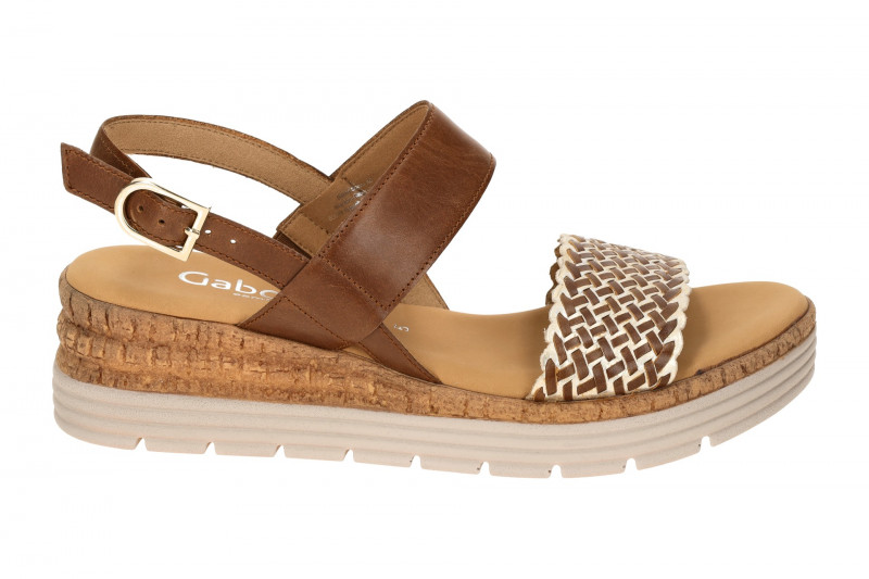 Gabor Keil Sandale braun platin Flecht 62.705.54