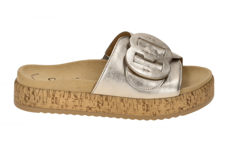 Gabor Plateau Pantolette puder grau gold metallic 63.760.62