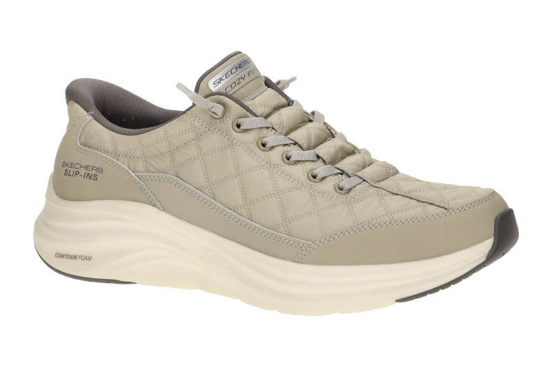 Skechers Contour Foam Schuhe grau tan Slip-Ins 232619