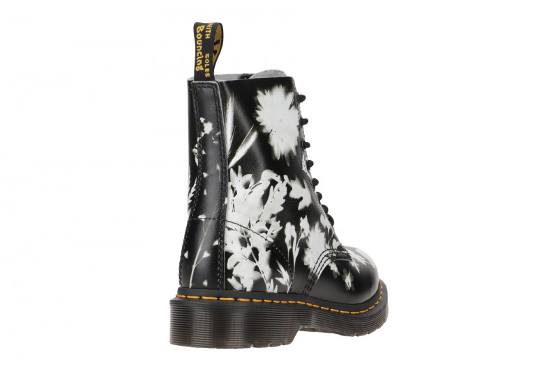 Dr Martens Pascal Stiefel schwarz weiß Blumen 1460