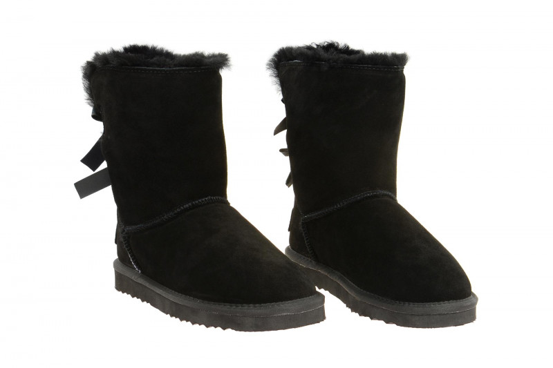 Oog Stiefel schwarz Lammfell Boots OB0604