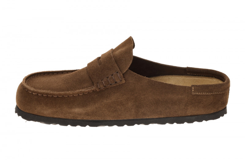 Birkenstock Naples Wrapped Mokassin Clog Pantolette braun Normal-Weit