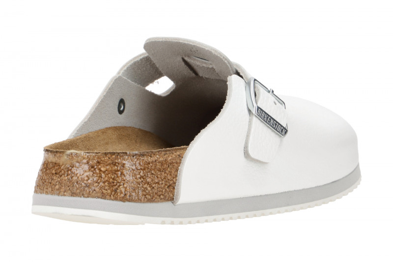 Birkenstock Boston Pantolette weiß Naturleder Normal-Weit 60134