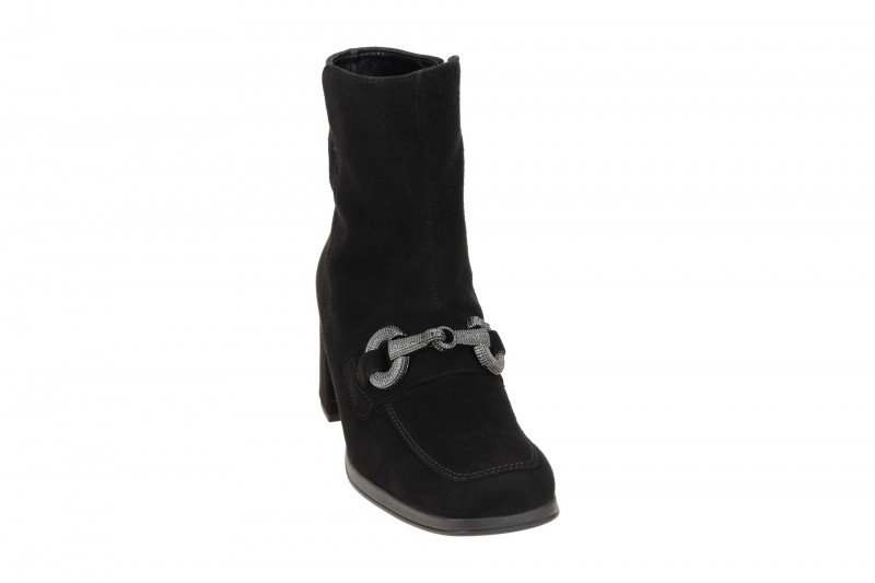 Gabor Stiefelette schwarz Velour mit Schmuck 35.693.17