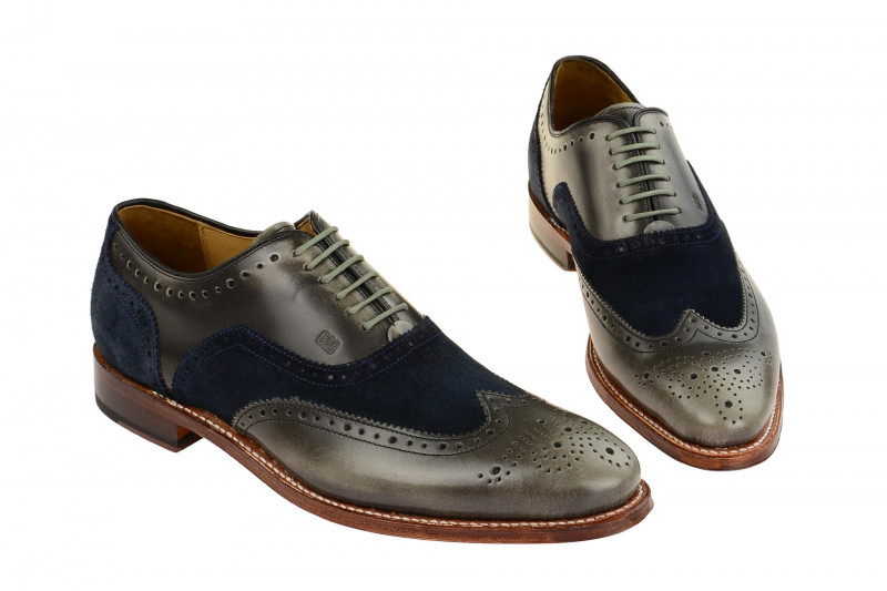 Gordon & Bros Schuhe Fabien grau blau Rahmengenäht 3859-D