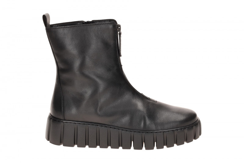 Gabor Plateau Stiefelette schwarz Front Zip 8016.04.001