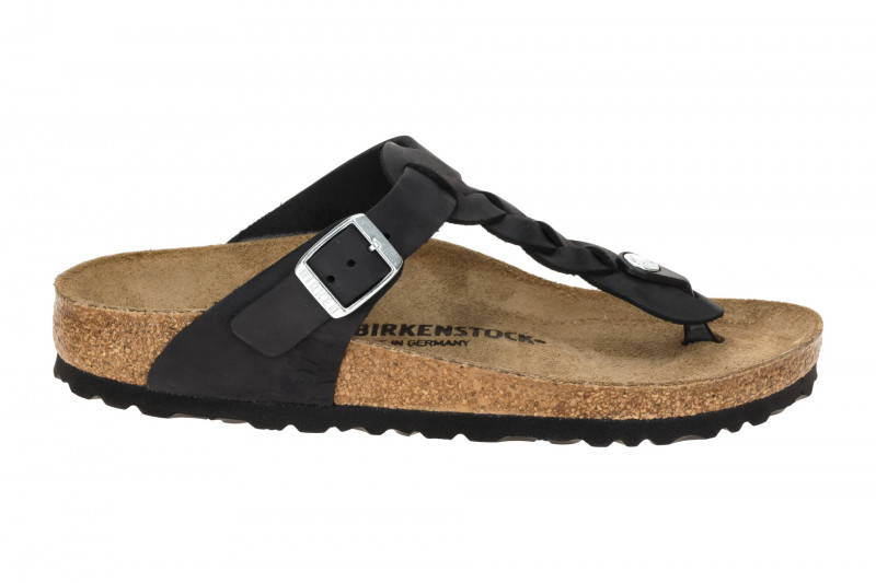 Birkenstock Gizeh Braided Pantolette schwarz SCHMAL 1021360