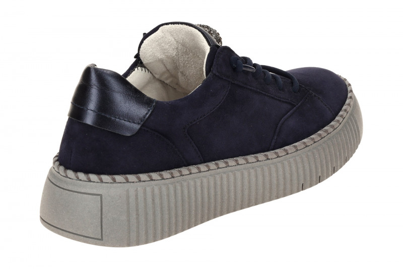 Gabor Schuhe blau Plateau Sneakers Strass-Schmuck 73.243.16