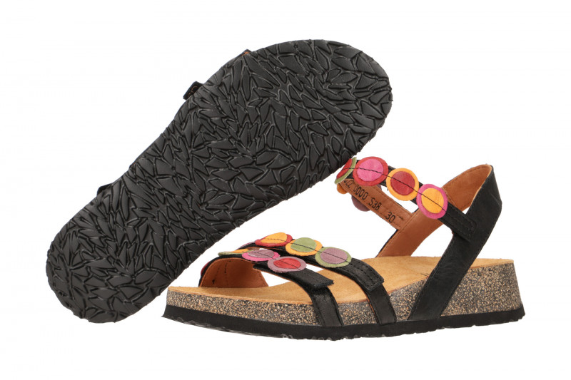 Think Koak Sandale schwarz bunte Punkte 322