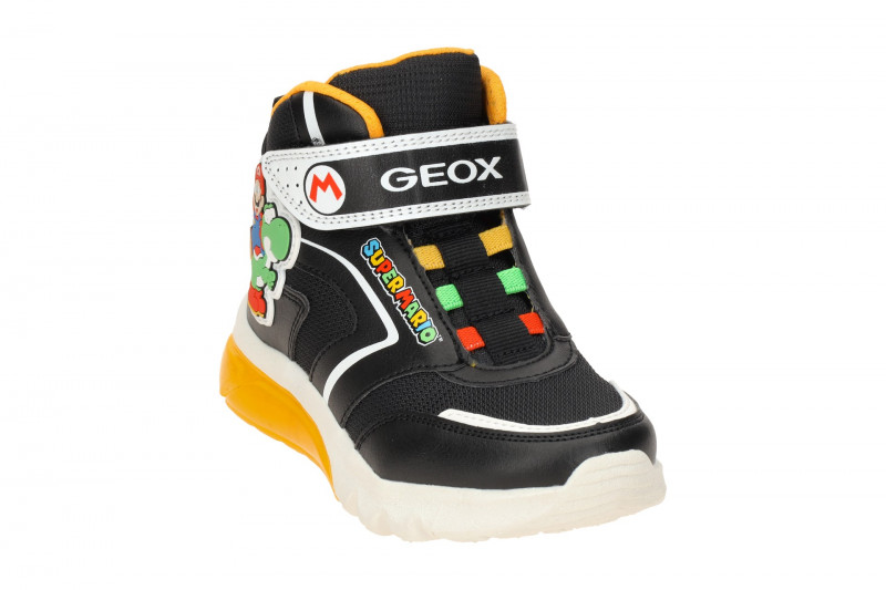 Geox Kinder Schuhe schwarz gelb Super Mario J46LBJ