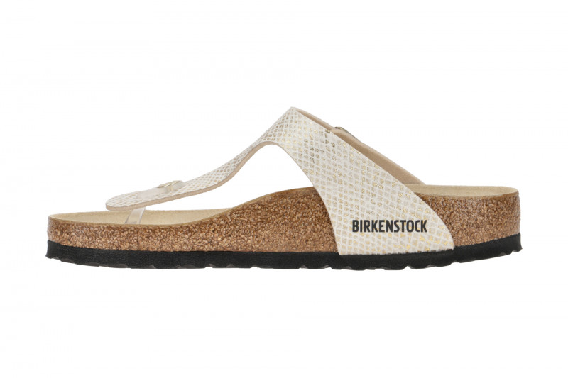 Birkenstock Gizeh BS Pantolette weiß gold python 1018481