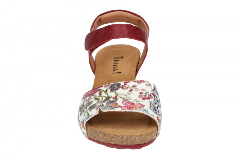 Think Traudi Sandale rot weiß effekt