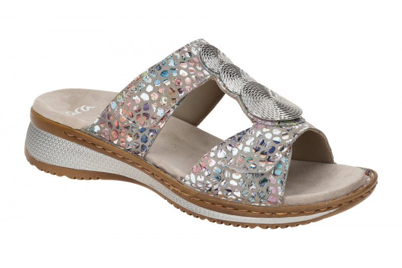 ara Hawaii Pantolette grau bunt gepunktet 12-29004